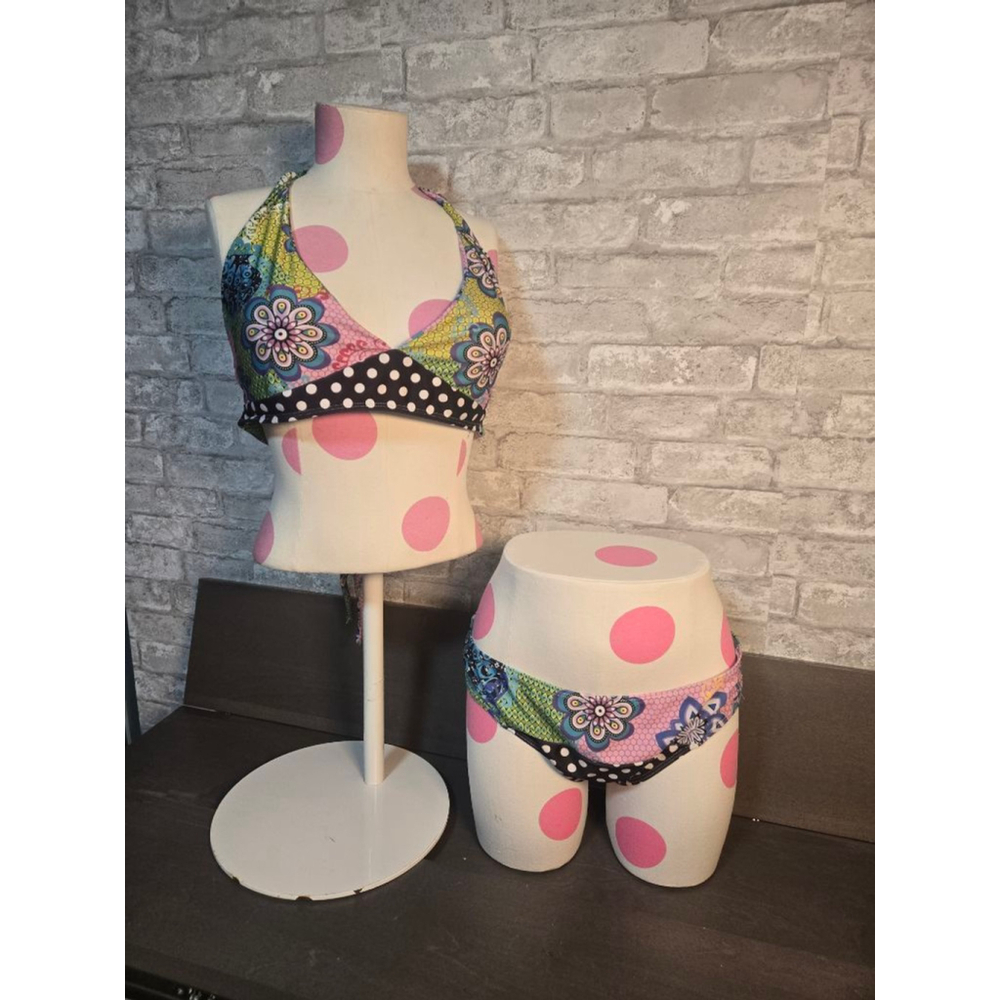 Clearance  Multicolor Floral Polka Dot Bikini Set XXL